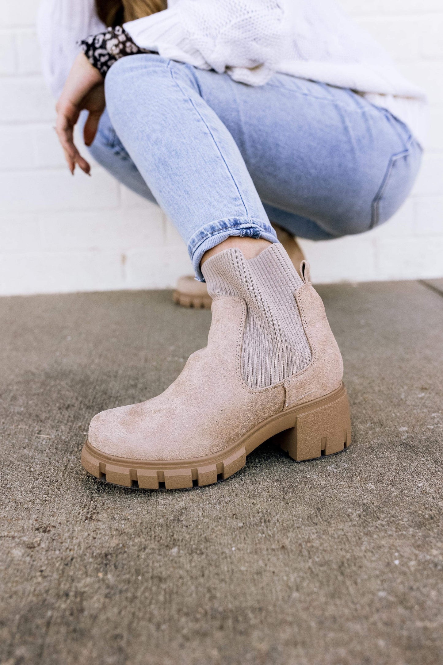 Stephanie Sweater Boot in Taupe